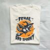 Feral and Spooky Raccoon Halloween T Shirt Natural S 1