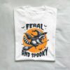 Feral and Spooky Raccoon Halloween T Shirt White S 1