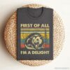 First Of All Im A Delight Sarcastic Angry Opossum T Shirt Dark Heather Grey S 1