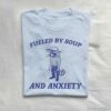 Fueled By Soup and Anxiety Cowboy Trash Panda Shirt Light Blue S 1