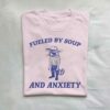 Fueled By Soup and Anxiety Cowboy Trash Panda Shirt Light Pink S 1