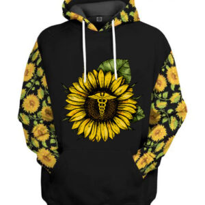 3D Nurse Sunflowers Hoodie