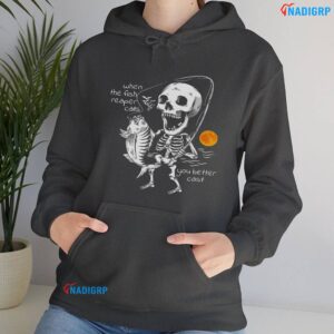 Creepy Fishing Shirt Fish Reaper Halloween Horror T Shirt Hoodie Dark Heather.