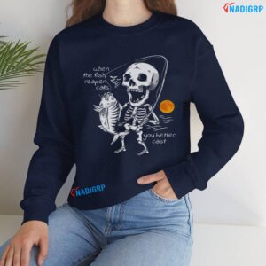 Creepy Fishing Shirt Fish Reaper Halloween Horror T Shirt Sweatshirt Navy Shirt.