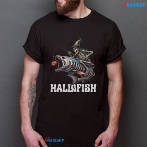 Hallofish Halloween Fishing Shirt Fisherman Spooky Fish Lover Tee